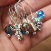 Knitters' Lampwork Stitch Marker Set - Blue and Brown Mix