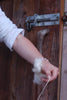 Stretch Bracelet, Wrist Distaff - Aqua Glass Beads