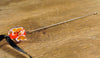 Spinner's Fetch Hook (Orifice hook) Orange with Amber flowers