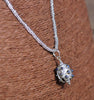 Lampwork Bead Necklace - Shimmery Silver on Seed Bead Chain