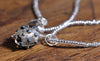 Lampwork Bead Necklace - Shimmery Silver on Seed Bead Chain