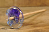 Resin Drop Spindle - Pansy and Forget-Me-Not - Shorter Shaft