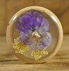 SALE Resin Drop Spindle - Viola and White Lace Flowers