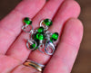 Knitters' Stitch Marker Set - Handmade Glass Beads: Bottle Green