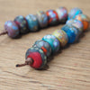 Handmade Lampwork Glass Beads - Silvered Fritty Beads