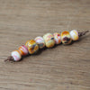 Handmade Lampwork Glass Beads - Orphan Set, Pink, Gold, White