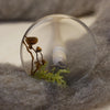 Botanical Top Whorl Resin Drop Spindle - Tiny Mushrooms and Lichen, 33g