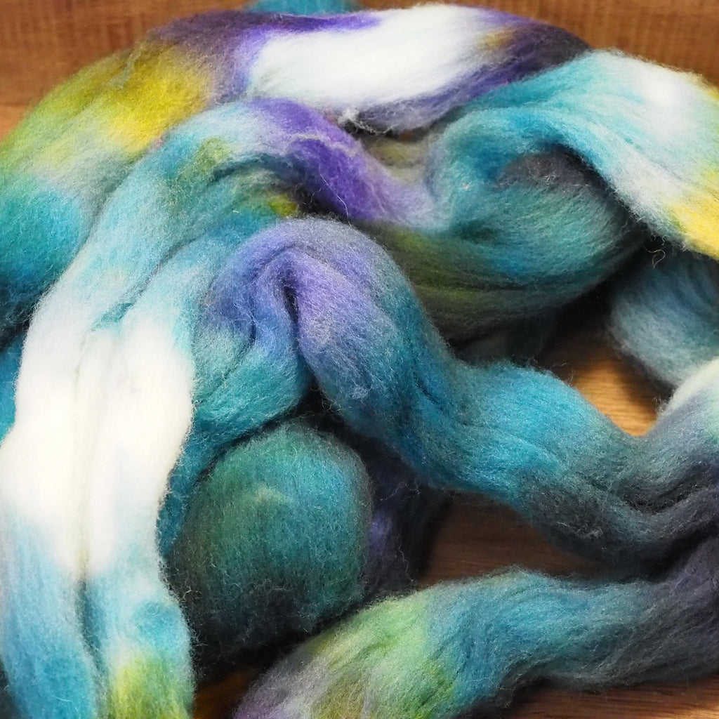 Southdown Wool Top  for Hand Spinning and Felting - 'Teal Duck’