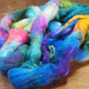 SECONDS DISCOUNTED Hand Dyed BFL Wool with Sparkly Nylon Blend Top for Spinning, - 'Blue Rainbow'