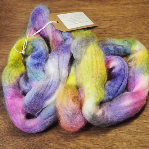 Merino/Silk Top (50/50) for Hand Spinning - 'Spring Iris’