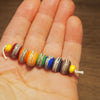 Handmade Lampwork Glass Beads - Rainbow Stripe