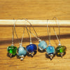 Knitters' Lampwork Stitch Marker Set - Blue and Green