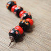 Handmade Lampwork Glass Beads - Black and Red Floral Set