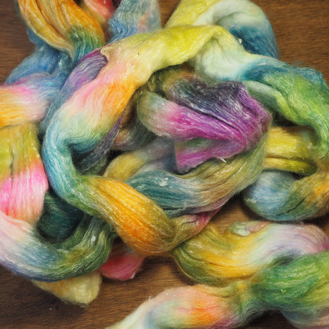 Tweedy Merino/Bamboo Top with Neps for Hand Spinning - 'Unicorns'