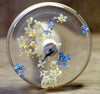 Botanical Top Whorl Resin Drop Spindle - Forget Me Not and Elderflower, 41 grams