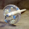 Botanical Top Whorl Resin Drop Spindle - Forget Me Not and Elderflower, 41 grams