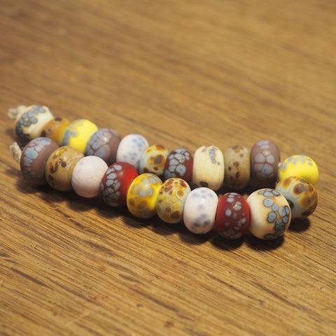 Handmade Lampwork Glass Beads - Multicolour Speckled, Earthy Shades