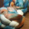 Hand Dyed Shetland Wool Top for Spinning or Felting - 'Patina’