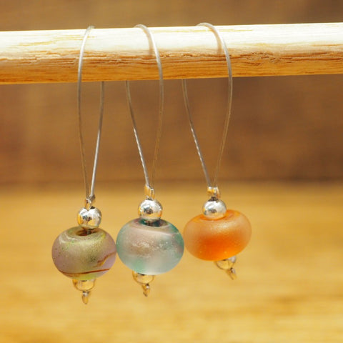 Knitters' Lampwork Stitch Marker Set - Misty Watercolours