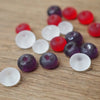 Handmade Lampwork Glass Beads - Purple, Red and White Etched Spacers