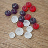 Handmade Lampwork Glass Beads - Purple, Red and White Etched Spacers