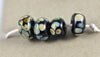 Handmade Glass Beads - Black with Multicoloured Speckles
