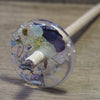 Botanical Top Whorl Resin Drop Spindle - Spring Potpourri (with viola and chamomile), 38 grams