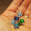 Knitters' Lampwork Stitch Marker Set - Blue and Green