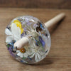 Botanical Top Whorl Resin Drop Spindle - Late Summer Flowers with Sparkle, 34g