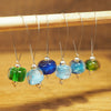 Knitters' Lampwork Stitch Marker Set - Blue and Green