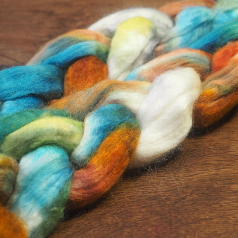 Merino/Silk Top (50/50) for Hand Spinning - 'Patina’