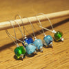Knitters' Lampwork Stitch Marker Set - Blue and Green