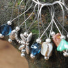 Knitters' Lampwork Stitch Marker Set - Blue and Brown Mix