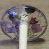 Botanical Top Whorl Resin Drop Spindle - Summer Potpourri, with strawberry, 37 grams