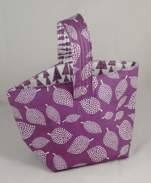 Spinner's Project Bucket Bag - Purple Leaves