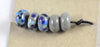 Handmade Glass Beads - Grey / Blue Speckled