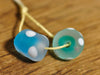 Handmade Lampwork Glass Beads - Aqua Duo