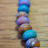Handmade Lampwork Glass Beads - Purple / Teal / Brown Fritty Mix
