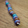 Handmade Lampwork Glass Beads - Purple / Teal / Brown Fritty Mix