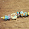 Handmade Lampwork Glass Beads - Turquoise, Cream, Black Dotty Mix