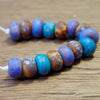 Handmade Lampwork Glass Beads - Purple / Teal / Brown Fritty Mix