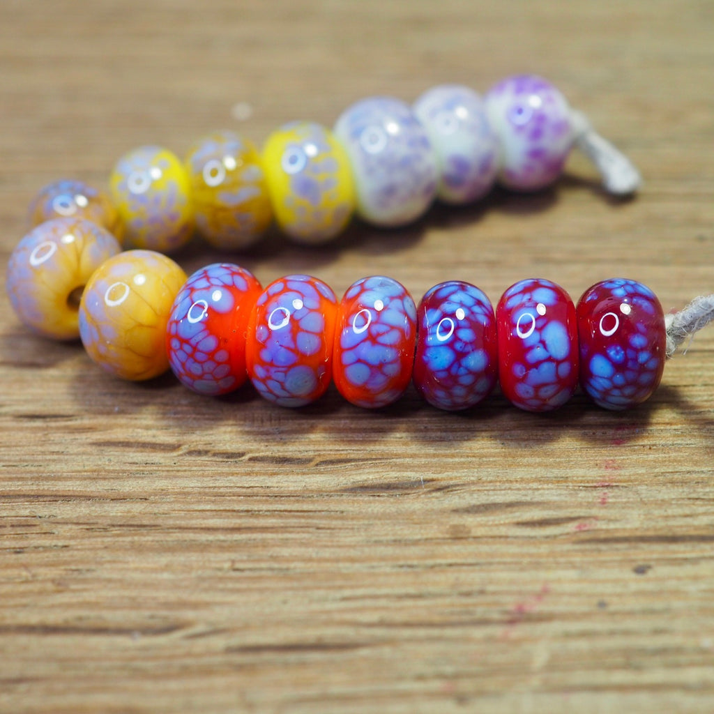 Handmade Lampwork Glass Beads - Warm Gradient