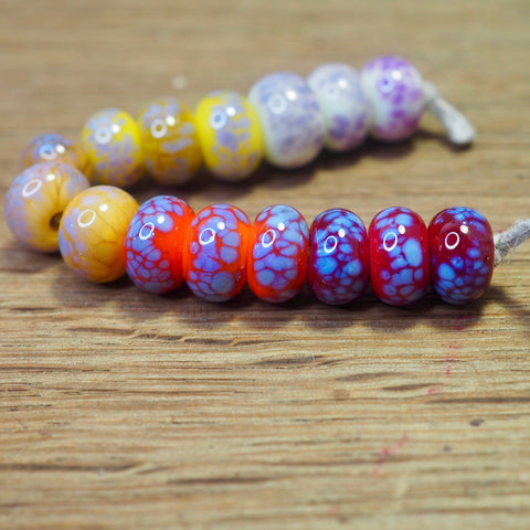 Handmade Lampwork Glass Beads - Warm Gradient