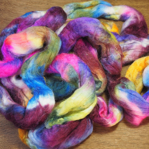 Merino/Silk Top (50/50) for Hand Spinning - 'Iris’