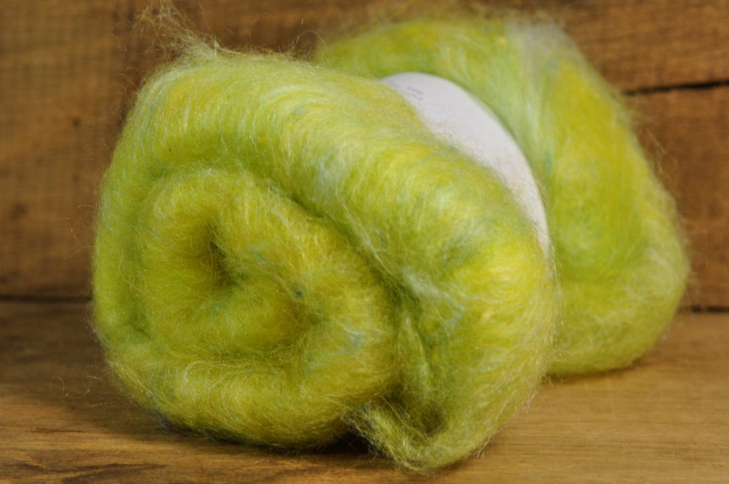Carded Wool/Luxury Fibre Batt 50g - 'Chartreuse'