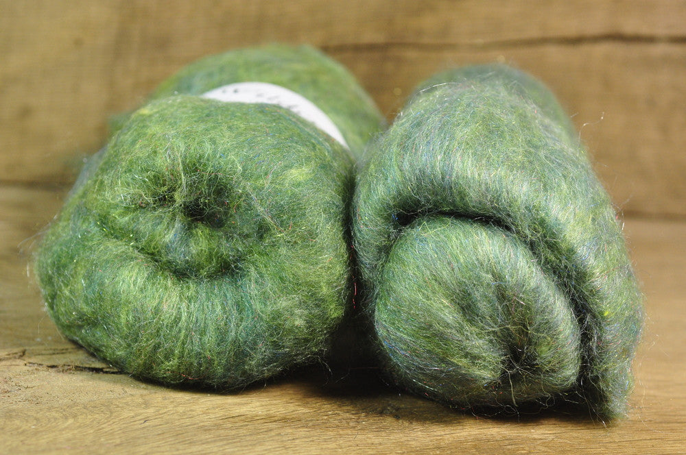 Carded Wool/Luxury Fibre Batt Set, 100g - 'Grassland'