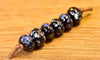 Handmade Lampwork Glass Beads - Black with Purple Speckles