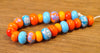 Handmade Lampwork Glass Beads - Coral-Turquoise Mix