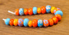 Handmade Lampwork Glass Beads - Coral-Turquoise Mix