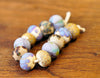 Handmade Lampwork Glass Beads - Lilac and Brown Multi-Patterned Set